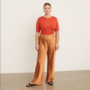 VINCE Satin Bias Pant - Burnt Orange
